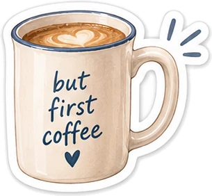 Coffee mug sticker
