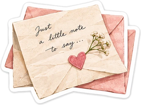 Hidden love letter sticker