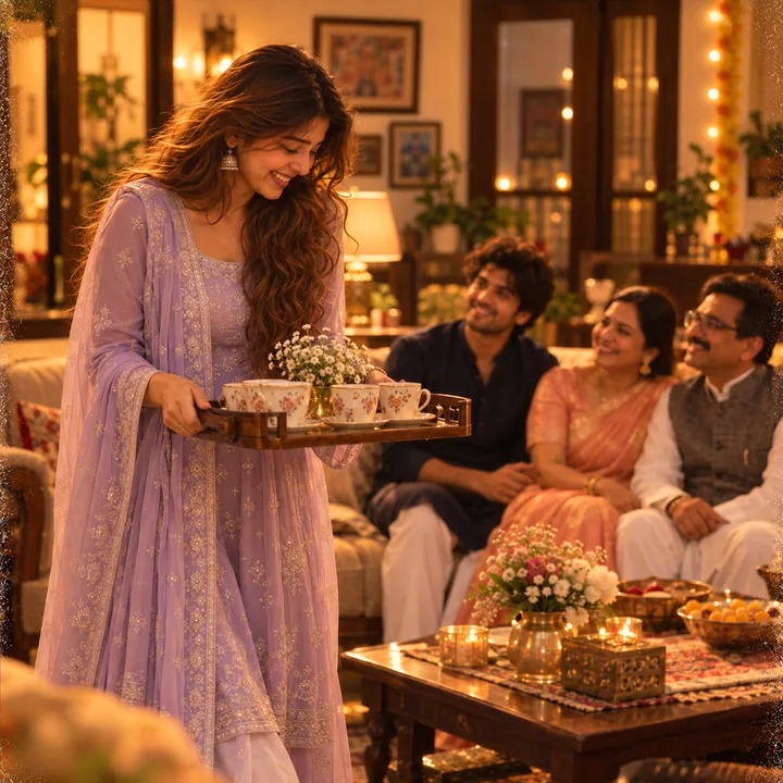 Tara bringing chai